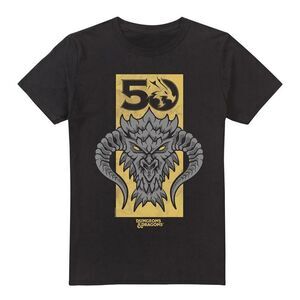 Dungeons & Dragons Mens Stacked Logo 50th T-Shirt / Black